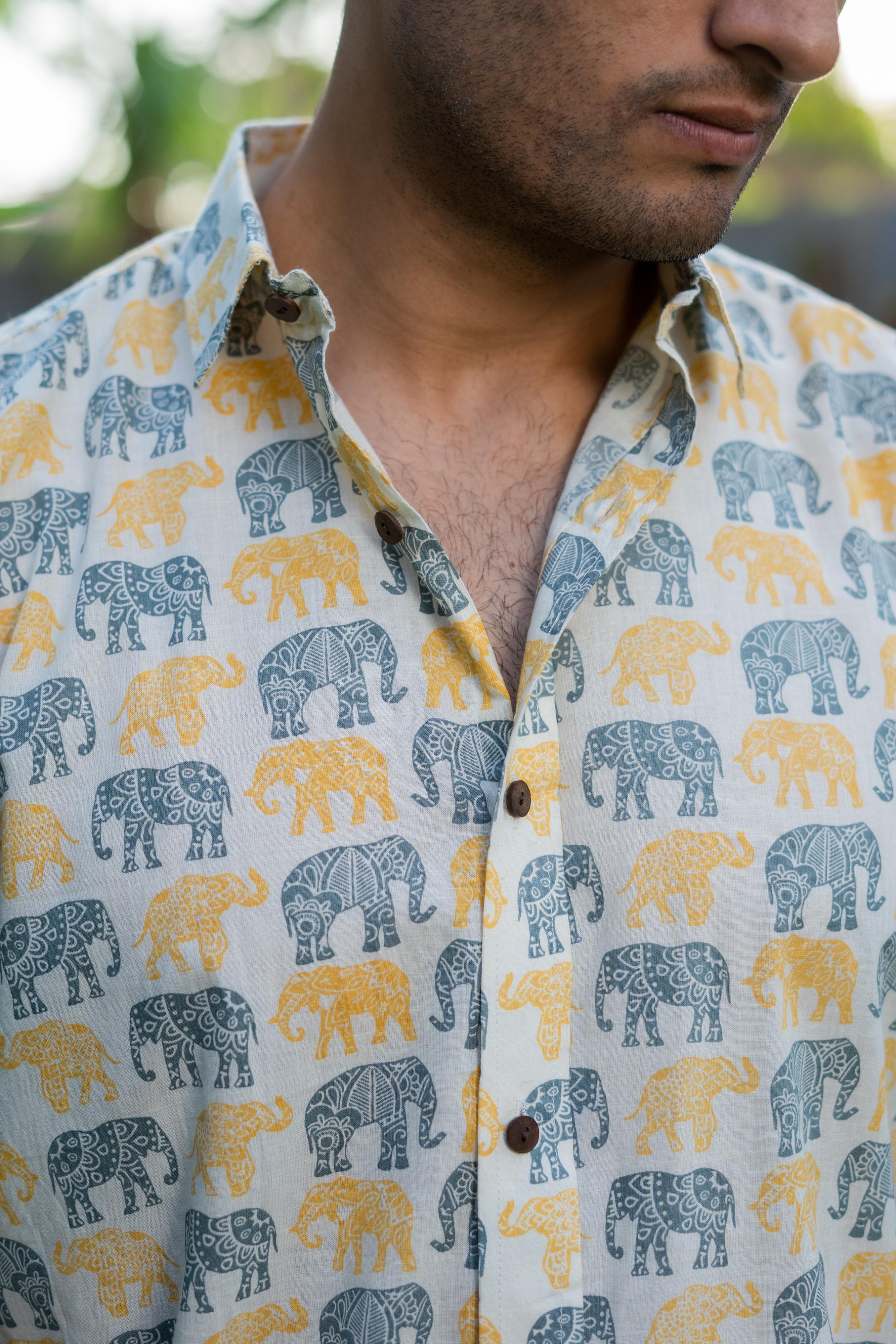 Elephant best sale print shirt