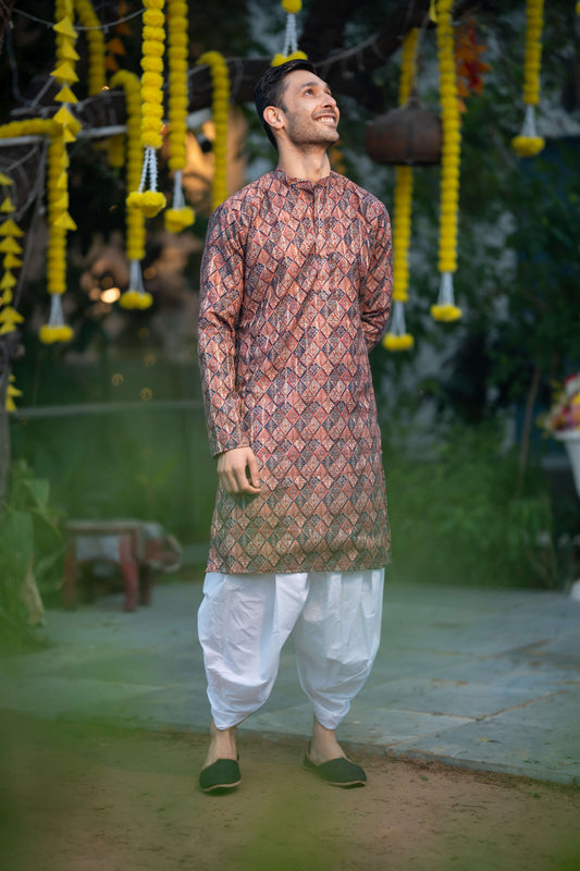 multicolor kurta for men