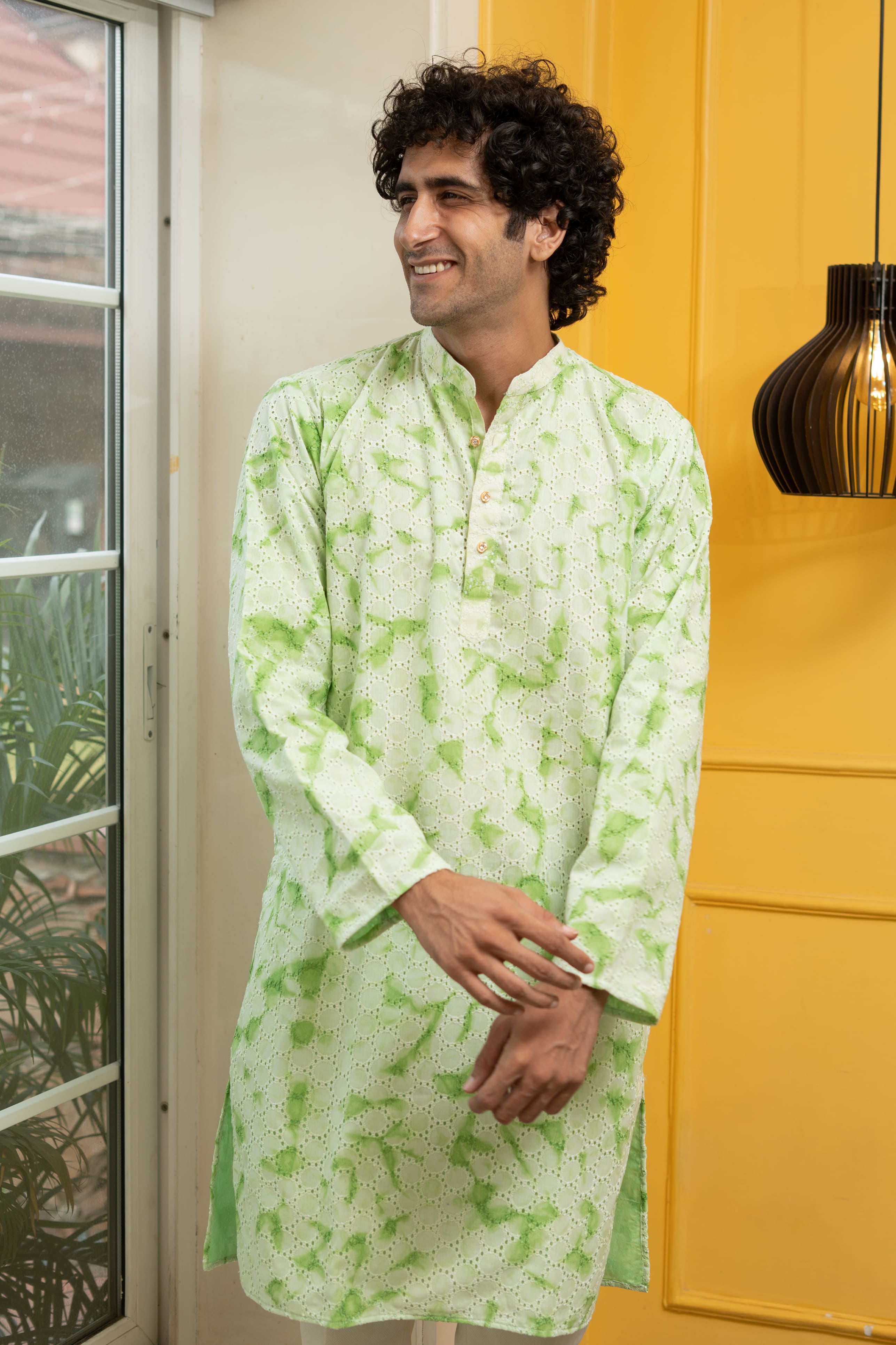 W green hot sale printed kurta