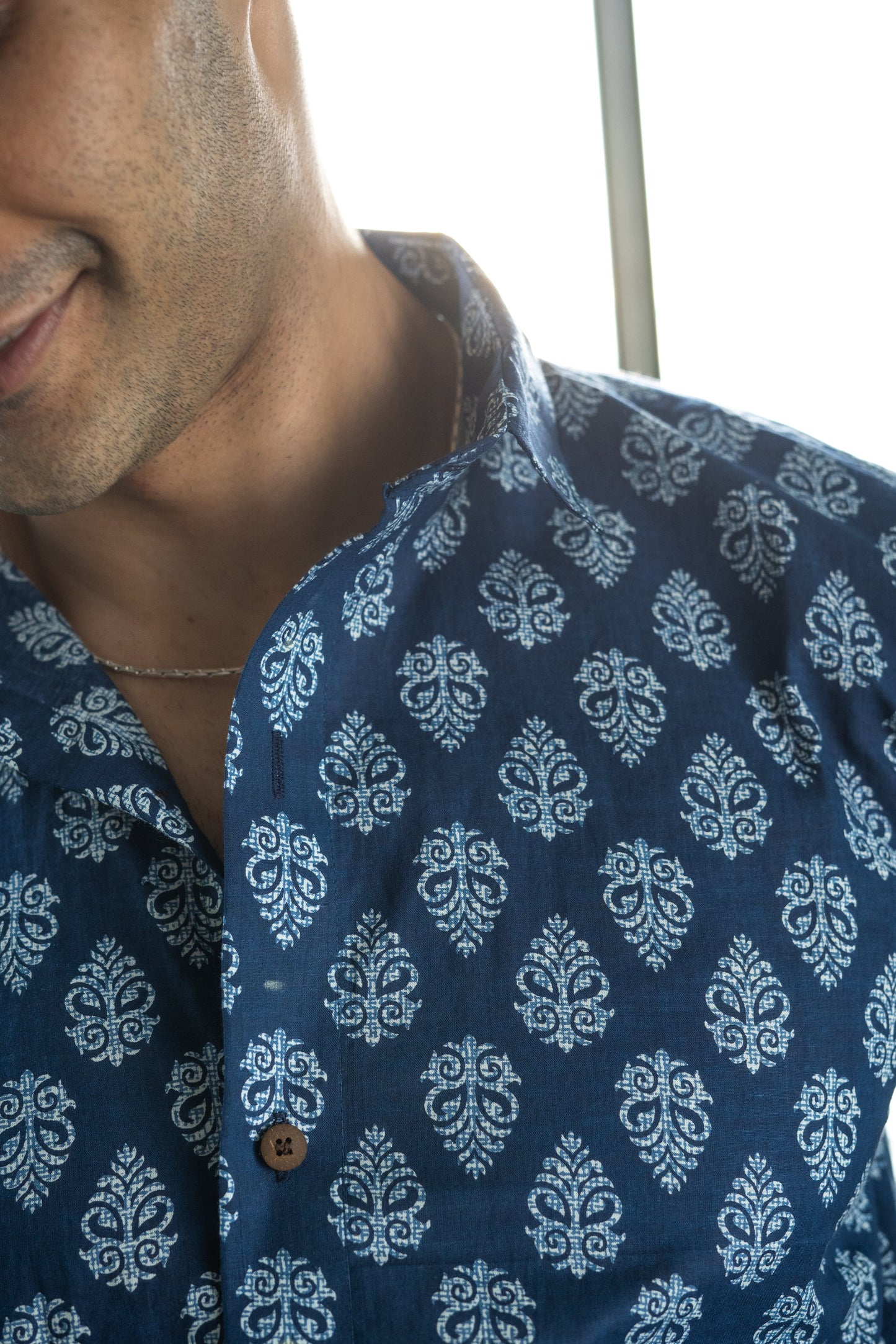 The Indigo Blue White Floral Print Shirt