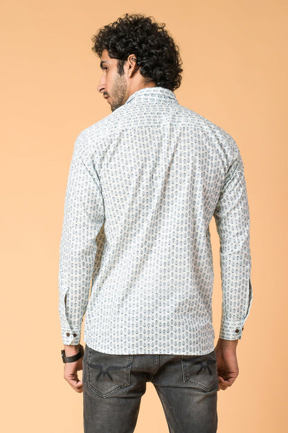 The White Floral Butti Print Shirt